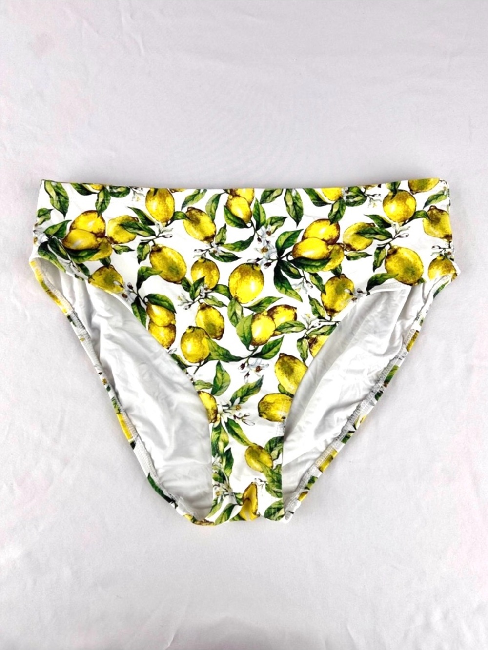 Nip Tuck Swim High Waist Lemon Print Bikini Bottoms